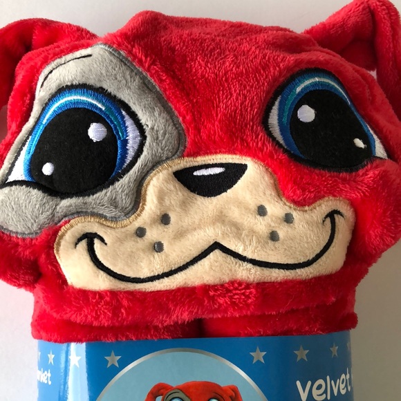 ♥️ 40"x47" Red Plushy Puppy Hoodie Blanket/Robe - Picture 3 of 9